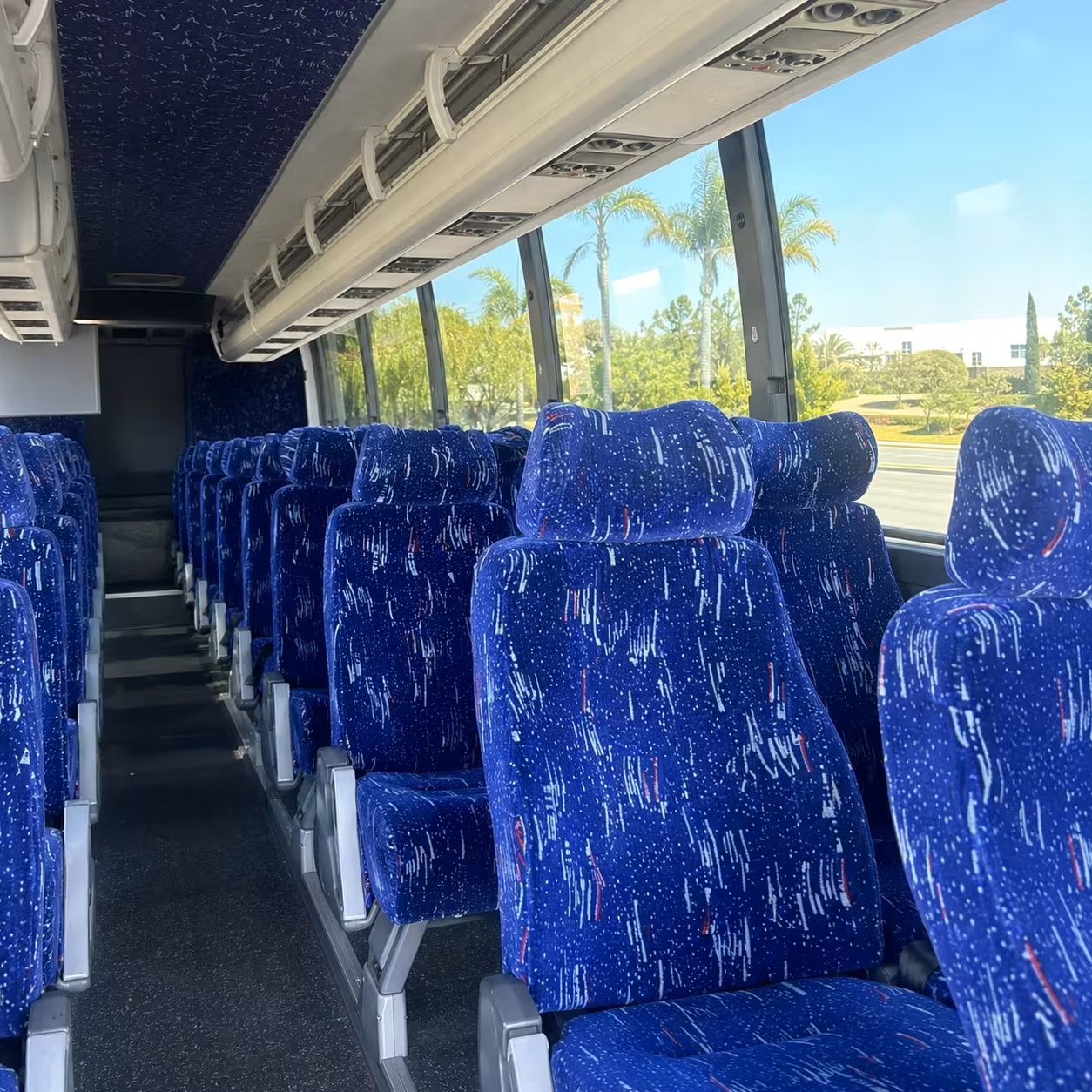 56 passenger charter bus interior