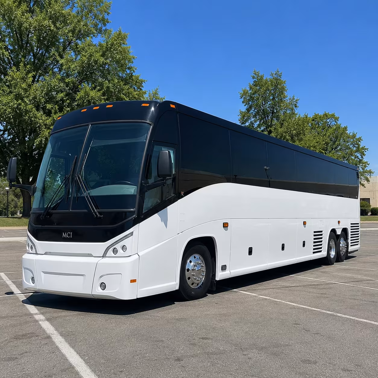 upland charter bus rental exterior