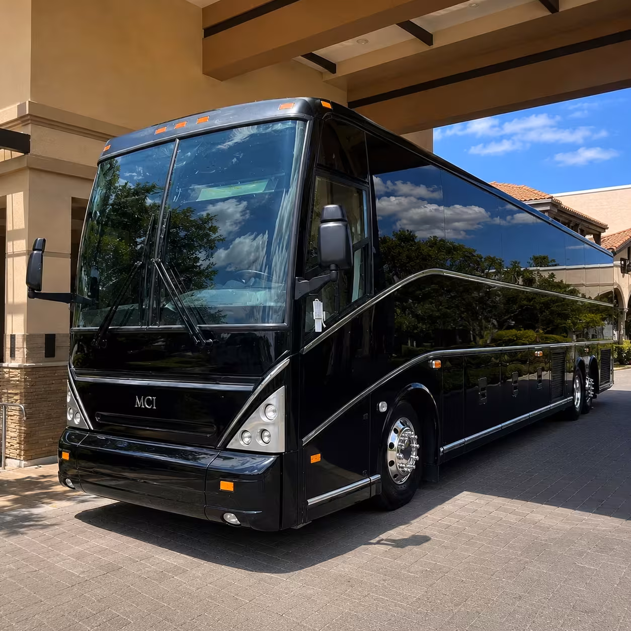 upland construction site and workforce shuttle buses